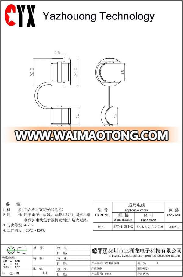 Black nylon66 Round type Strain relief bushing/Best Quality snap bushings